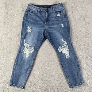 Judy Blue Boyfriend Fit Jeans Womens 20W (38x29) Distressed Stretch Denim High